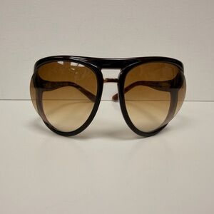 Tom Ford Brown Gradient Aviator Sunglasses